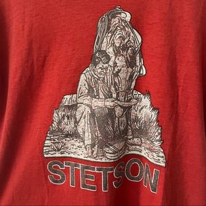Vintage Made in USA Stetson Red Tee, 50/50 rare